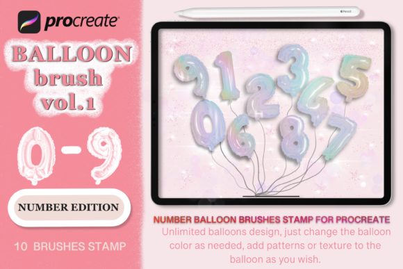 3D Balloon Stamp Brush Procreate Vol.1