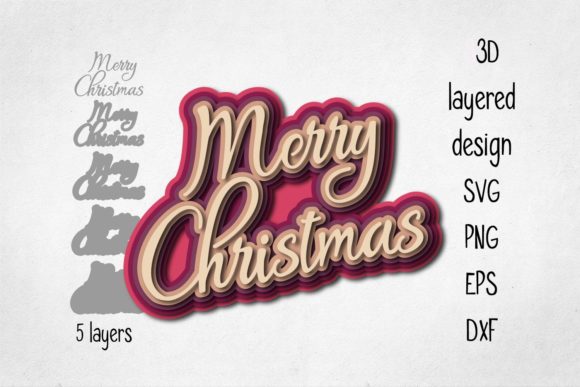 3D Layered Merry Christmas