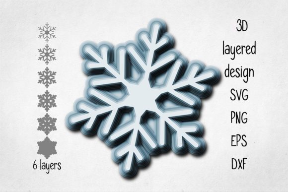 3D Layered Snowflake