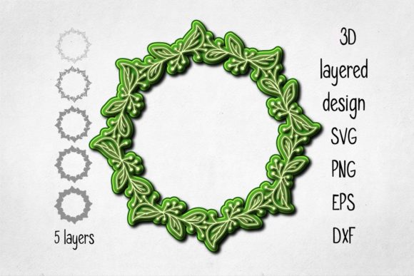 3D Layered Wreath Cut File