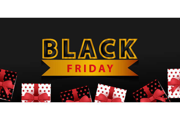 Black Friday with 3D Gift Box Background