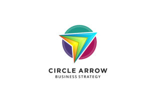 Colorful Gradient Circle Arrow Logo