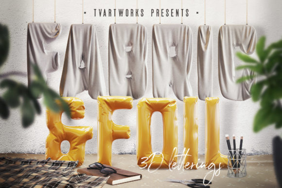 Foil Fabric Lettering Duo