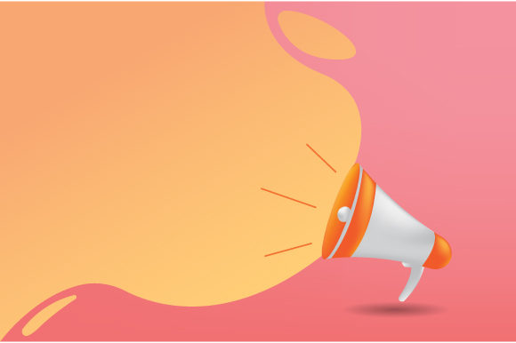 Megaphone with Speech Bubble 3D Background