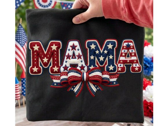 Patriotic Mama Yarn Bow T-Shirt PNG: A Creative Digital Asset Explained