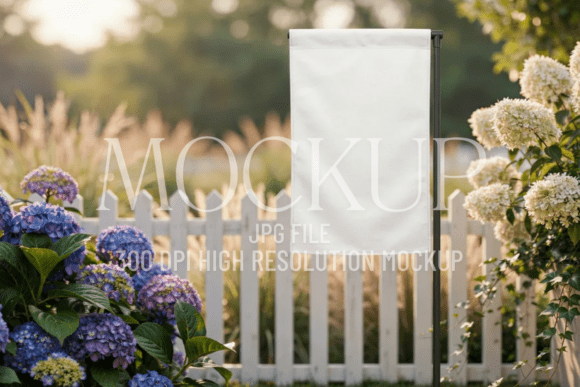 Summer Garden Flag Mockup