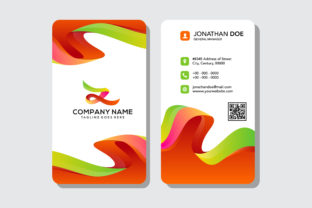 Vertical Liquid Business Card Green